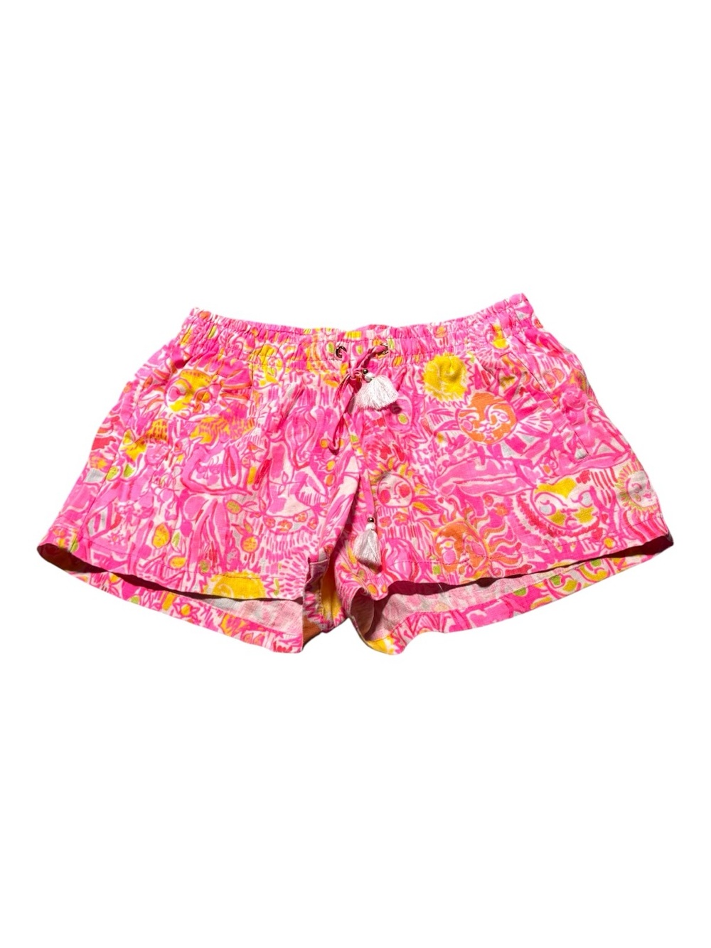 Lilly Pulitzer Pink Pout Kini in the Keys linen shorts Women’s Medium Preppy
